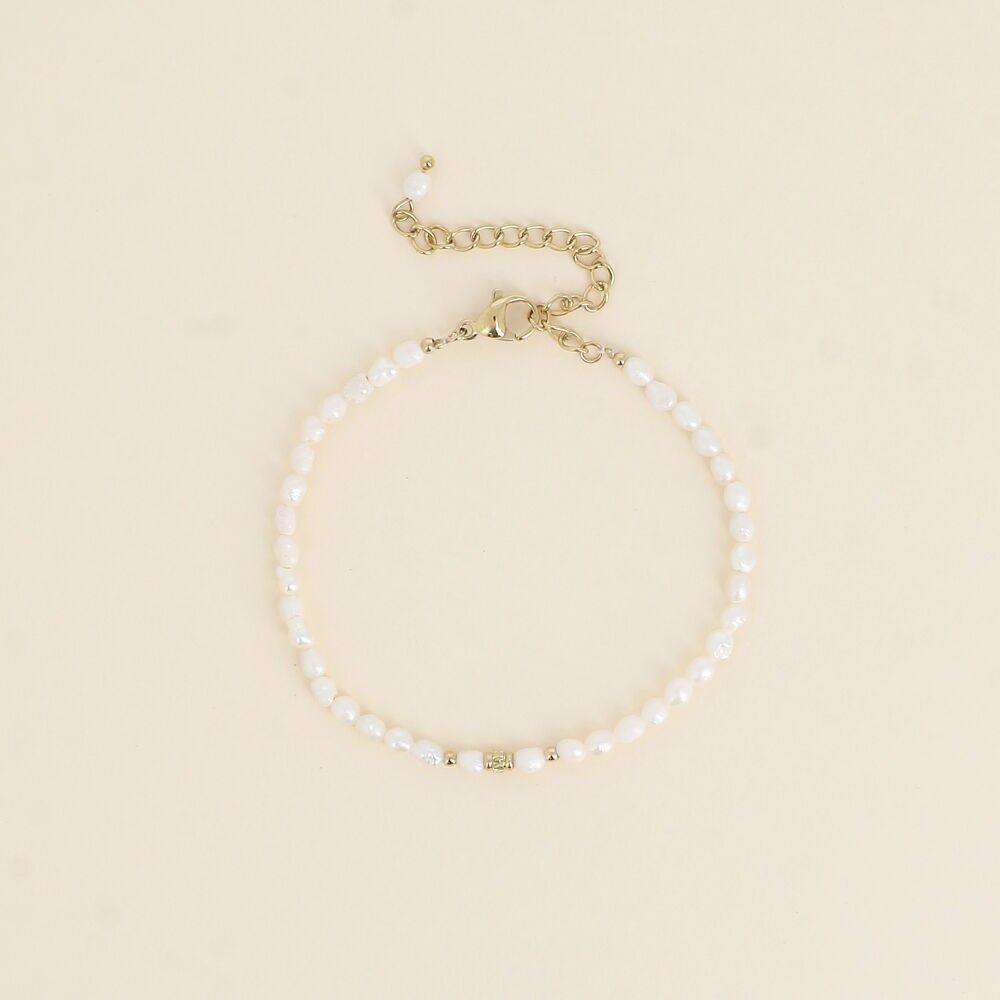 Armband an Kordel – 3 mm Süßwasserperlen