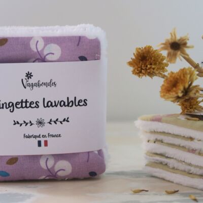 Washable wipes / Makeup remover wipes - Pack containing 5 wipes