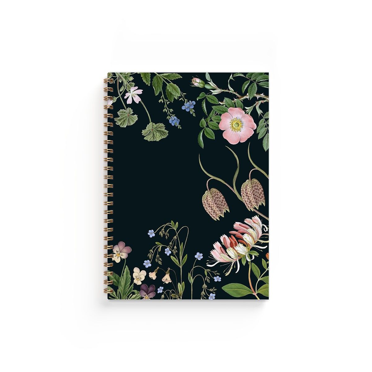 Anteckningsbok A5 Wildflower Svart