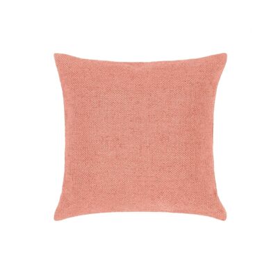 Tappeto Hug intrecciato a tinta unita, cuscino rosa corallo