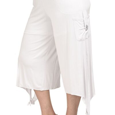 Pantalones blancos de pierna ancha de talla grande (B78)