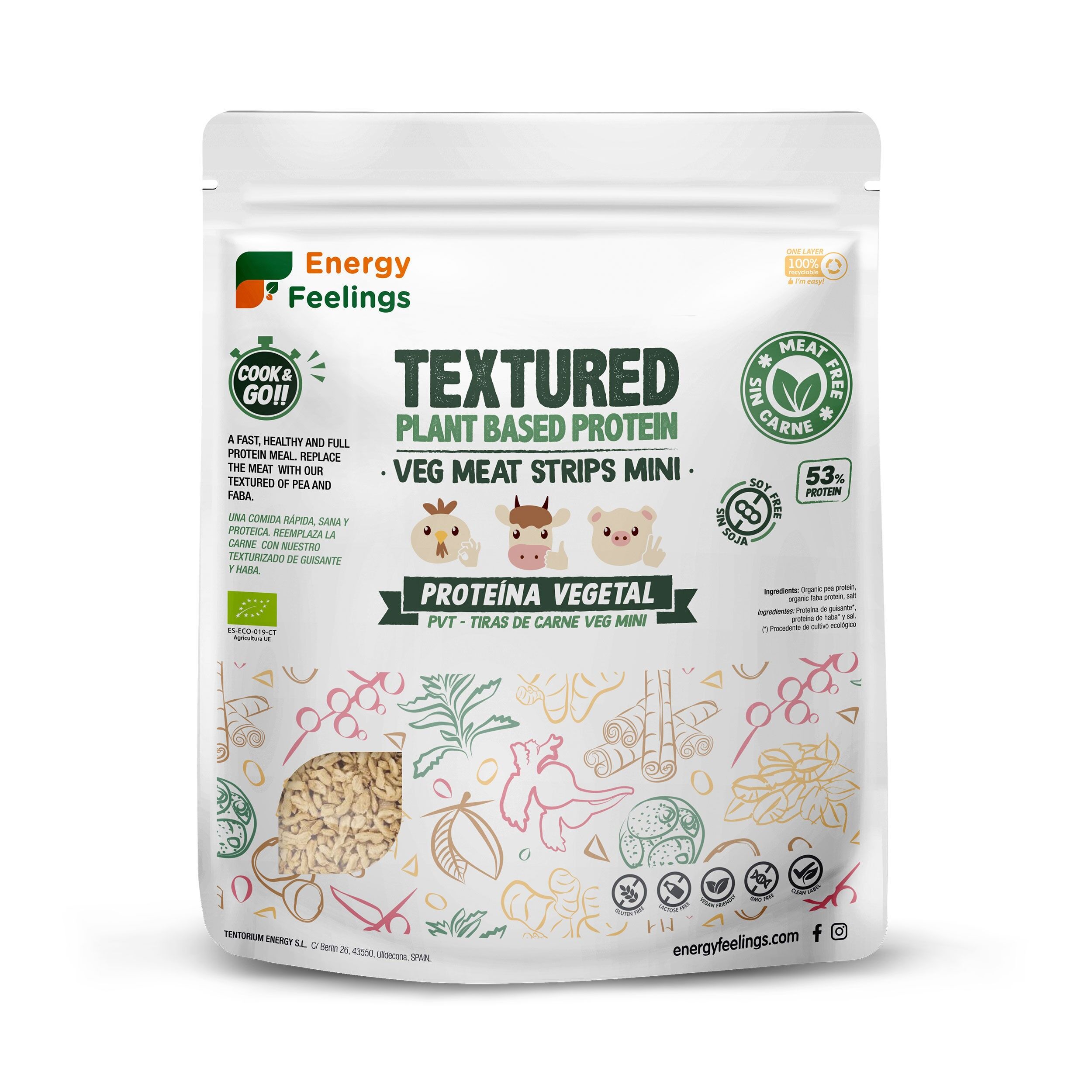 TEXTURED VEGETABLE PROTEIN MINI MEAT STRIPS - 400g