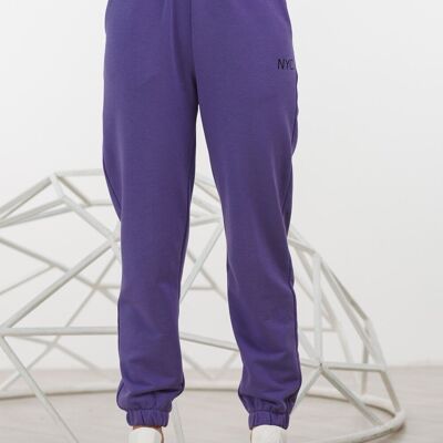 AZURI pantalone jogging lavanda con tasche