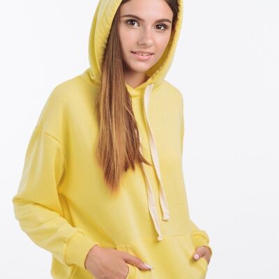 AZURI yellow oversized hoodie