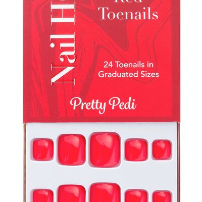 Uñas de los pies rojas Nail HQ (24 piezas)