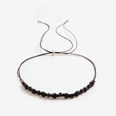 GARGANTILLA AJUSTABLE CON CRISTALES NEGROS