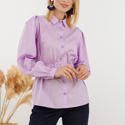 Azuri lavendelfarbenes Baumwollhemd