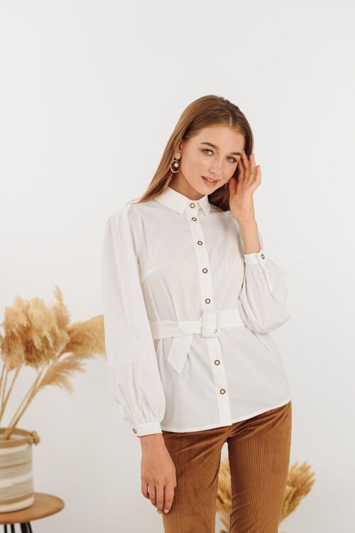 Chemise blanche avec ceinture AZURI