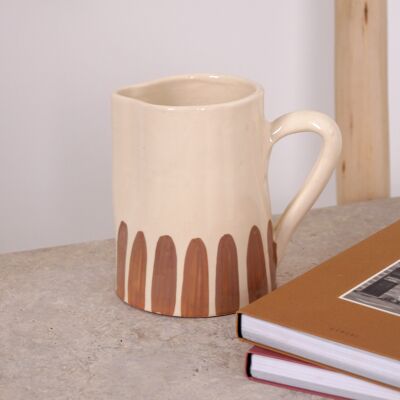 Jarra de terracota de media raya - Beige