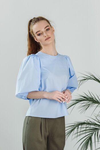 Blouse AZURI à épaules bouffantes 2