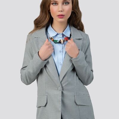 AZURI elegant gingham jacket - light gray