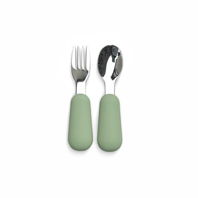 Posate in acciaio inox con punta in silicone Kaki