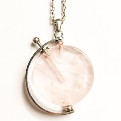 Philippe en Quartz Rose et plaqué Argent