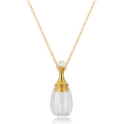 Victoria White Rock Crystal y chapado en oro