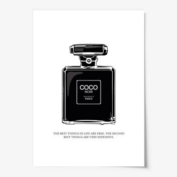 Affiche 'Illustration Bouteille de Parfum Coco Noir' - DIN A3 3