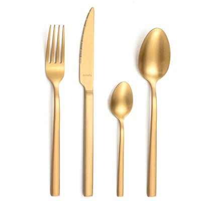 Escade - Cofanetto compatto da 16 pezzi - Oro - Amefa