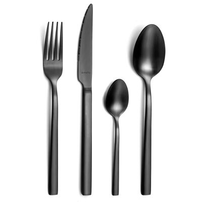 Escade - Scatola compatta da 16 pezzi - Nero - Amefa
