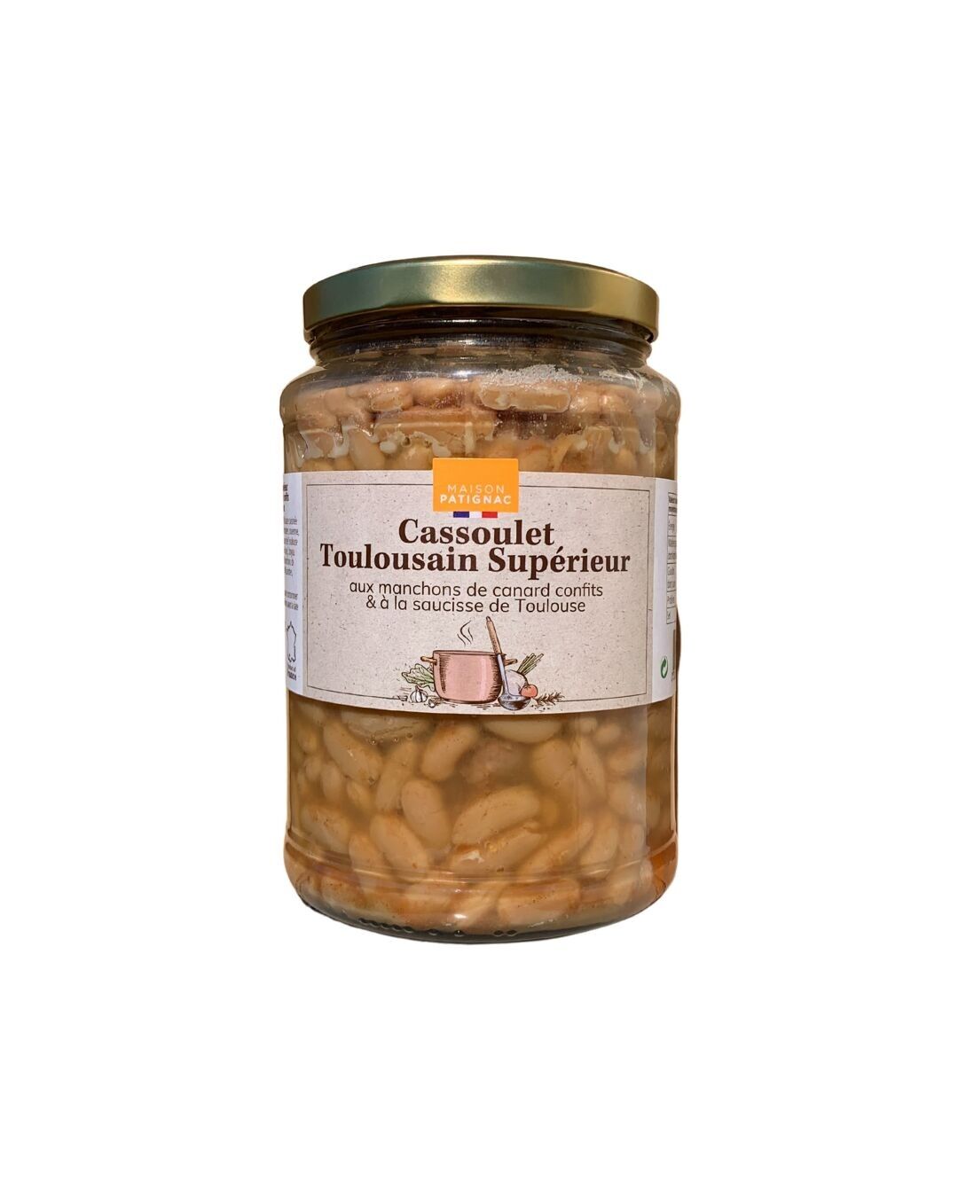 Cassoulet Toulousain Supérieur mit konfitierten Entenärmeln und Toulouse-Wurst 1.350 kg