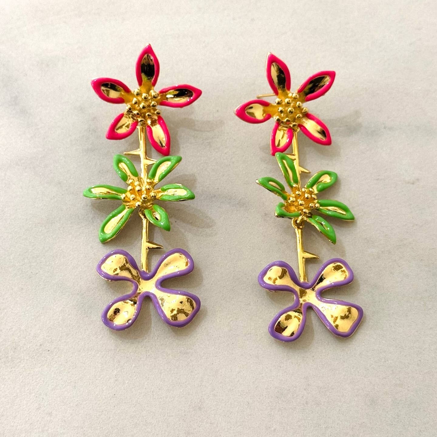 Taola – Bunte, florale Ohrhänger