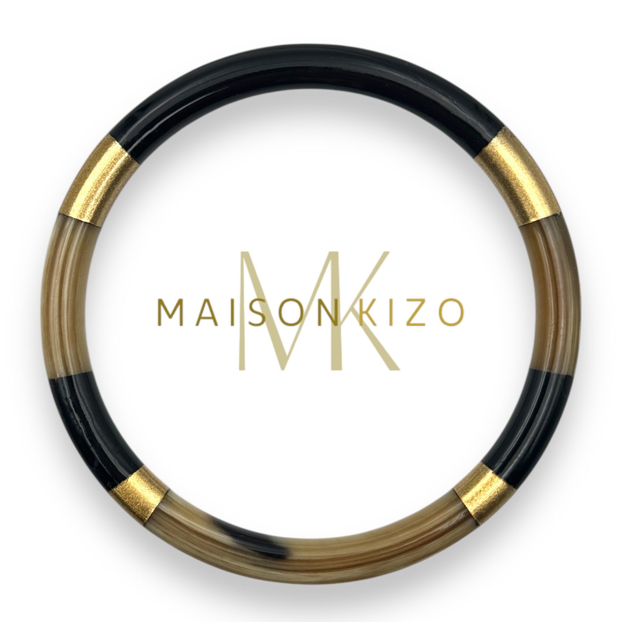 Bracciale in corno di bufalo multicolore nero C24