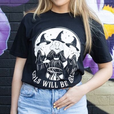 Maglietta unisex "Girls Will Be Girls Witchy" taglia L