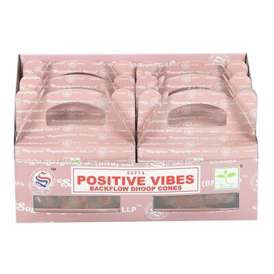 12 paquetes de conos de incienso Dhoop con reflujo de vibraciones positivas de Satya