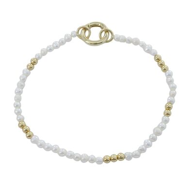 Braccialetto di perle e perline d'oro