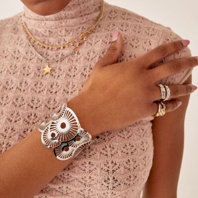 PULSERA RÍGIDA JANNA RAYAS PLATA