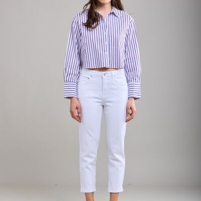 Jeans con orlo da ragazzo - Ciliegia