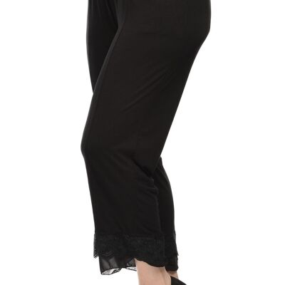 Pantaloni neri con pizzo taglia forte (B102)