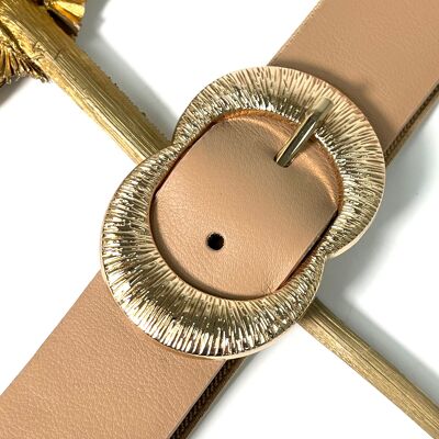 CEINTURE ÉLASTIQUE À DOUBLE BOUCLES DORÉES ÉPUREES ADELE