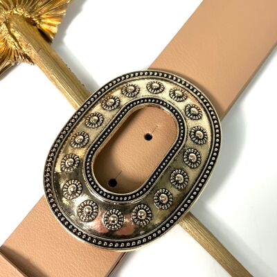 LOÏS ULTRA DETAILED ELASTIC BUCKLE BELT WITH SMALL SUNFLOWER FLOWERS