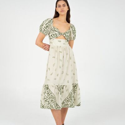 Abito lungo con stampa in stile paisley Master Green