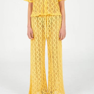 Dexter Yellow Crochet Pants