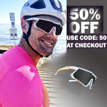 Lunettes de soleil de sport polarisées pour hommes et femmes - À utiliser pour les lunettes de cyclisme, le ski et tous les sports - Lentille antibuée, monture incassable 2
