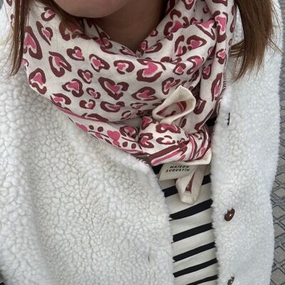 Foulard Adulte Leo Cerise 100 cm