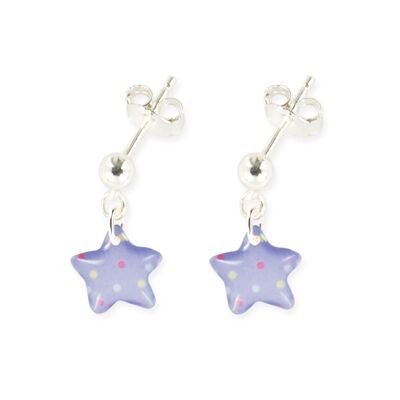 Children's Girls Jewelry - 925 silver star dangling earrings