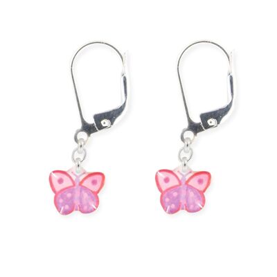 Children's Girls Jewelry - 925 silver butterfly sleepers