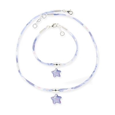 Kinderschmuck für Mädchen – Set aus Liberty-Armband und Stern-Halskette