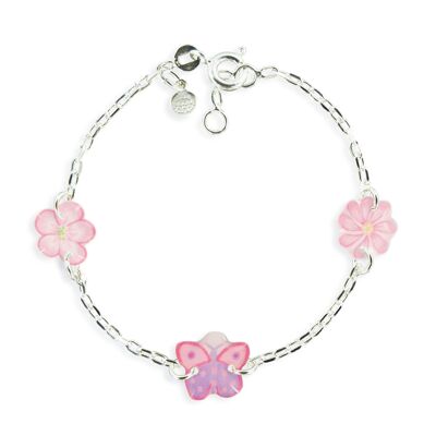 Children's Girls Jewelry - 925 silver butterfly chain bracelet