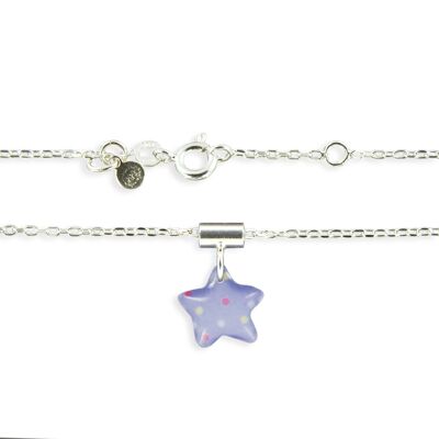 Children's Girls Jewelry - 925 silver star pendant and chain necklace