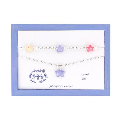 Joyería Infantil Niña - Caja cadena estrella plata 925