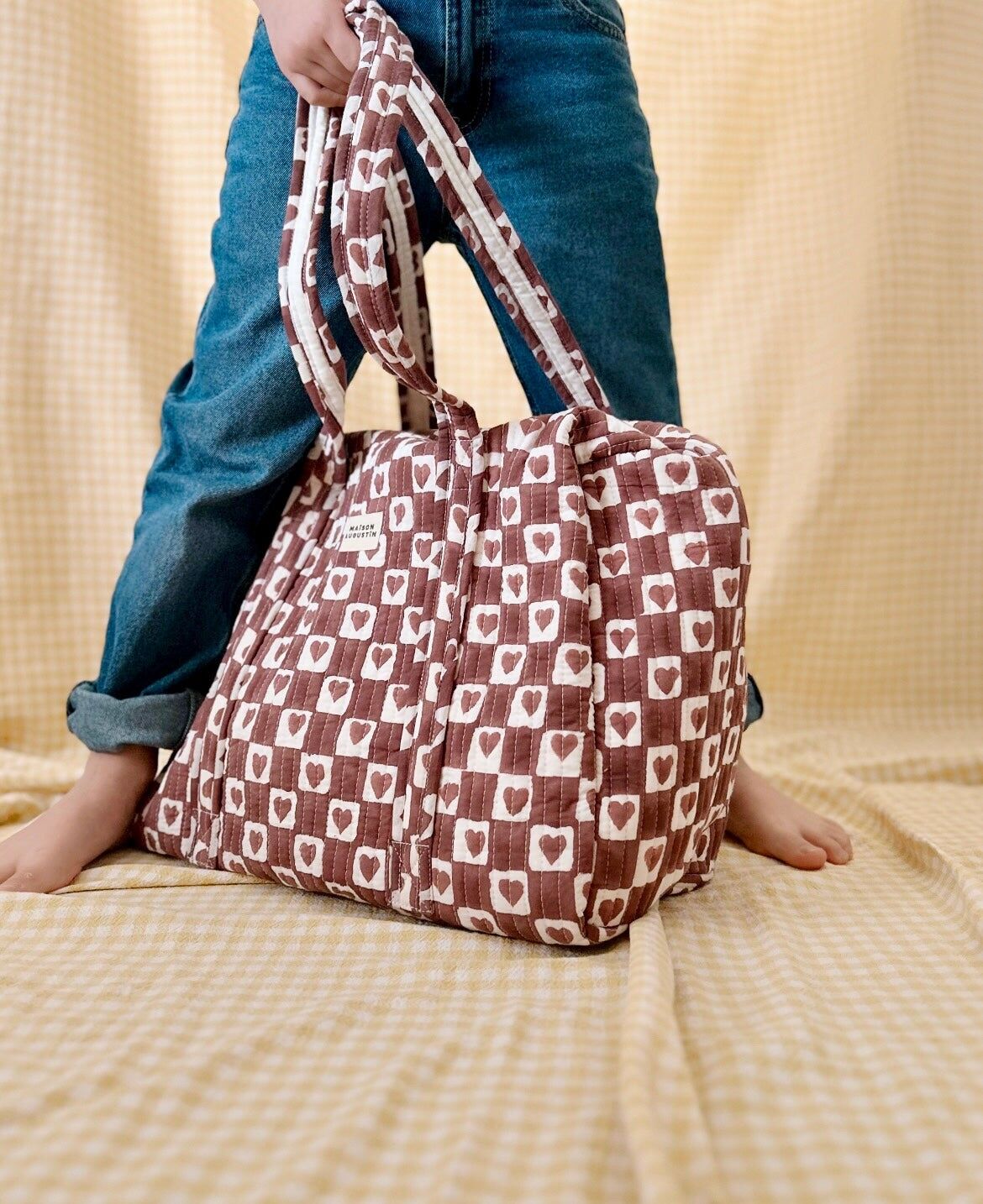 Borsa da weekend con cuore di prugna