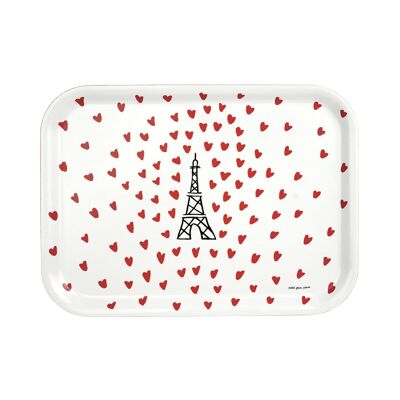 BANDEJA DE MADERA DE LA TORRE EIFFEL "PICTO - CORAZONES"