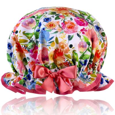 Cuffia da doccia Beautiful Blooms color pesca