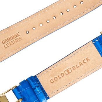 Bracelet Apple Watch Croco bleu (adaptateur or) 38/40/41mm 2