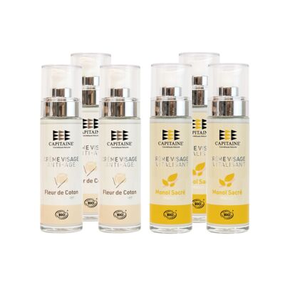 PACK PROMO 24 Crèmes Visage BIO : 12 Anti-Âge + 12 Revitalisante + Testeurs + 2 Offertes