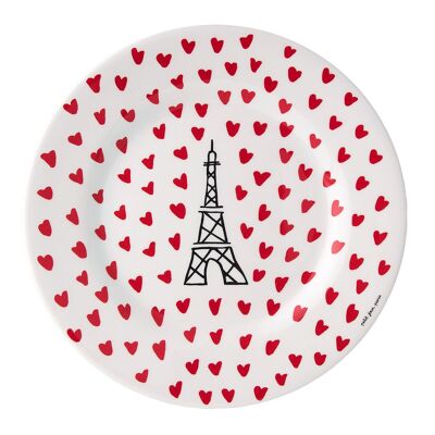 ASSIETTE TOUR EIFFEL "PICTO - COEURS" Ø20cm