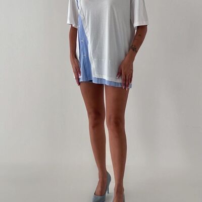 T-Shirt KOLS basique avec chemise bleue à rayures