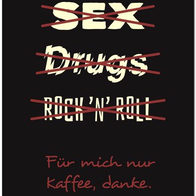 Postcard "Sex, Drugs & Coffee"